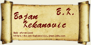 Bojan Kekanović vizit kartica